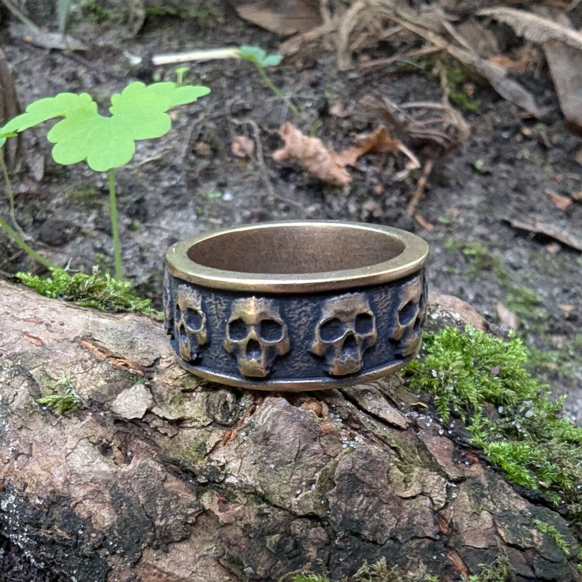 Skull band ring