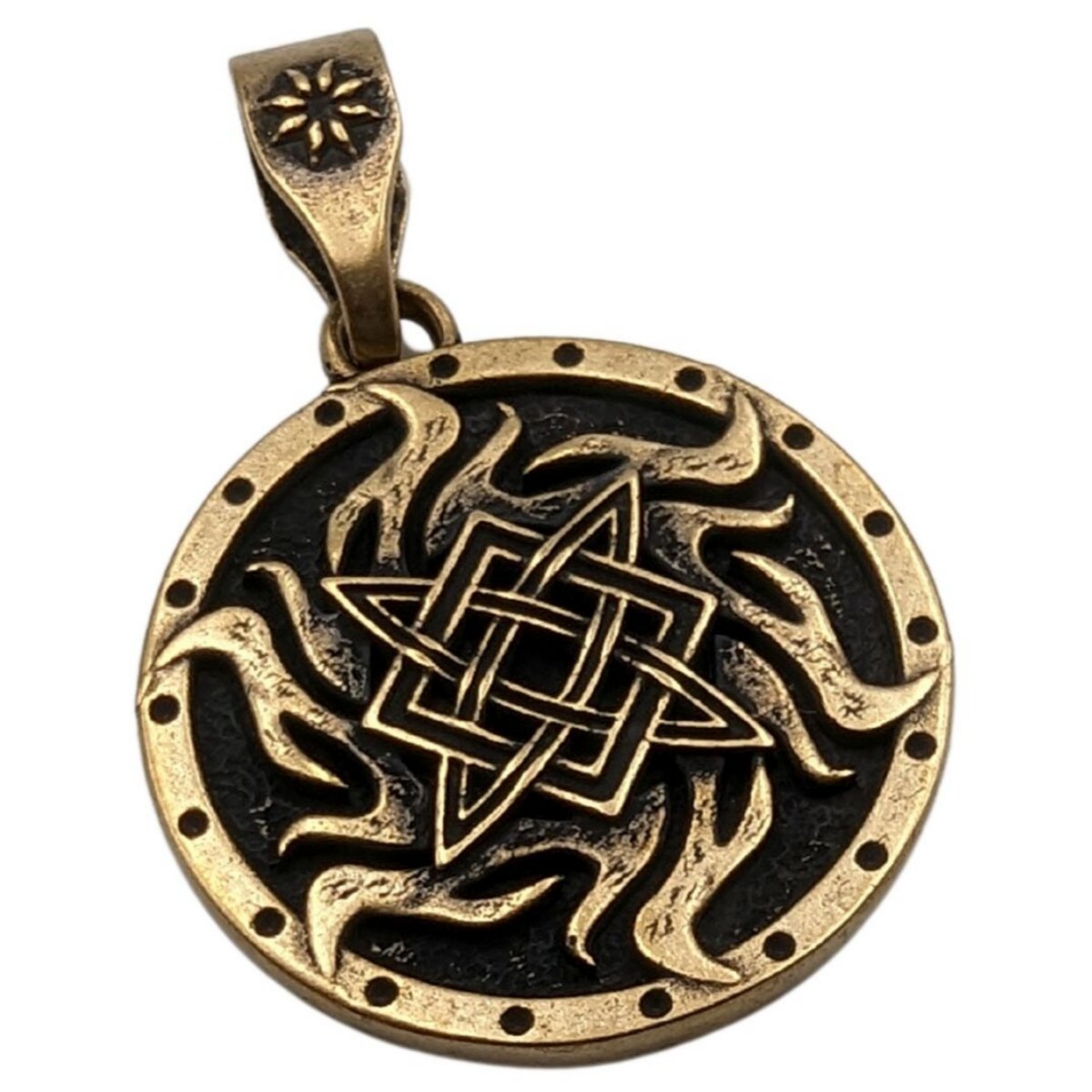 Svarog symbol pendant Bronze