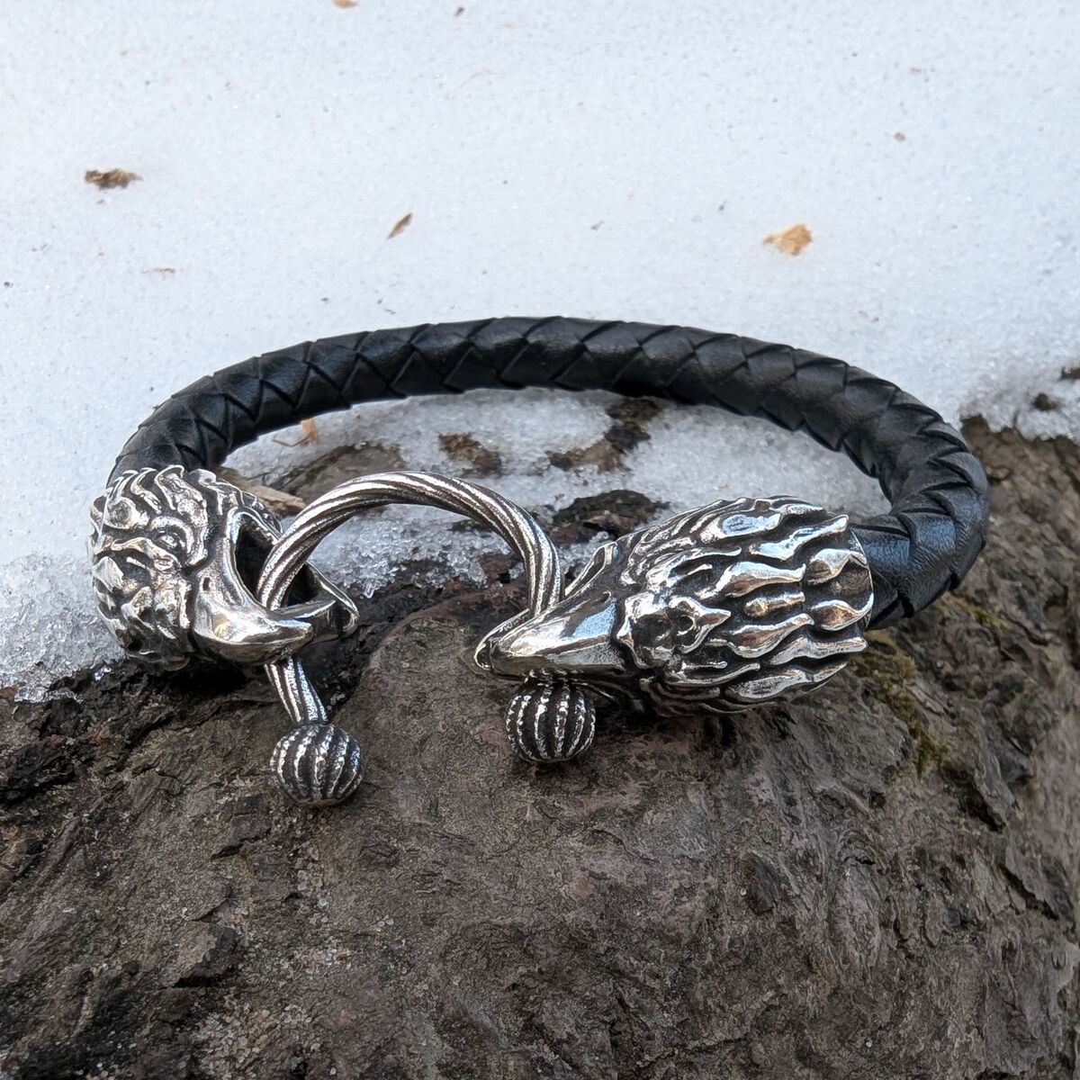 Eagle leather bracelet