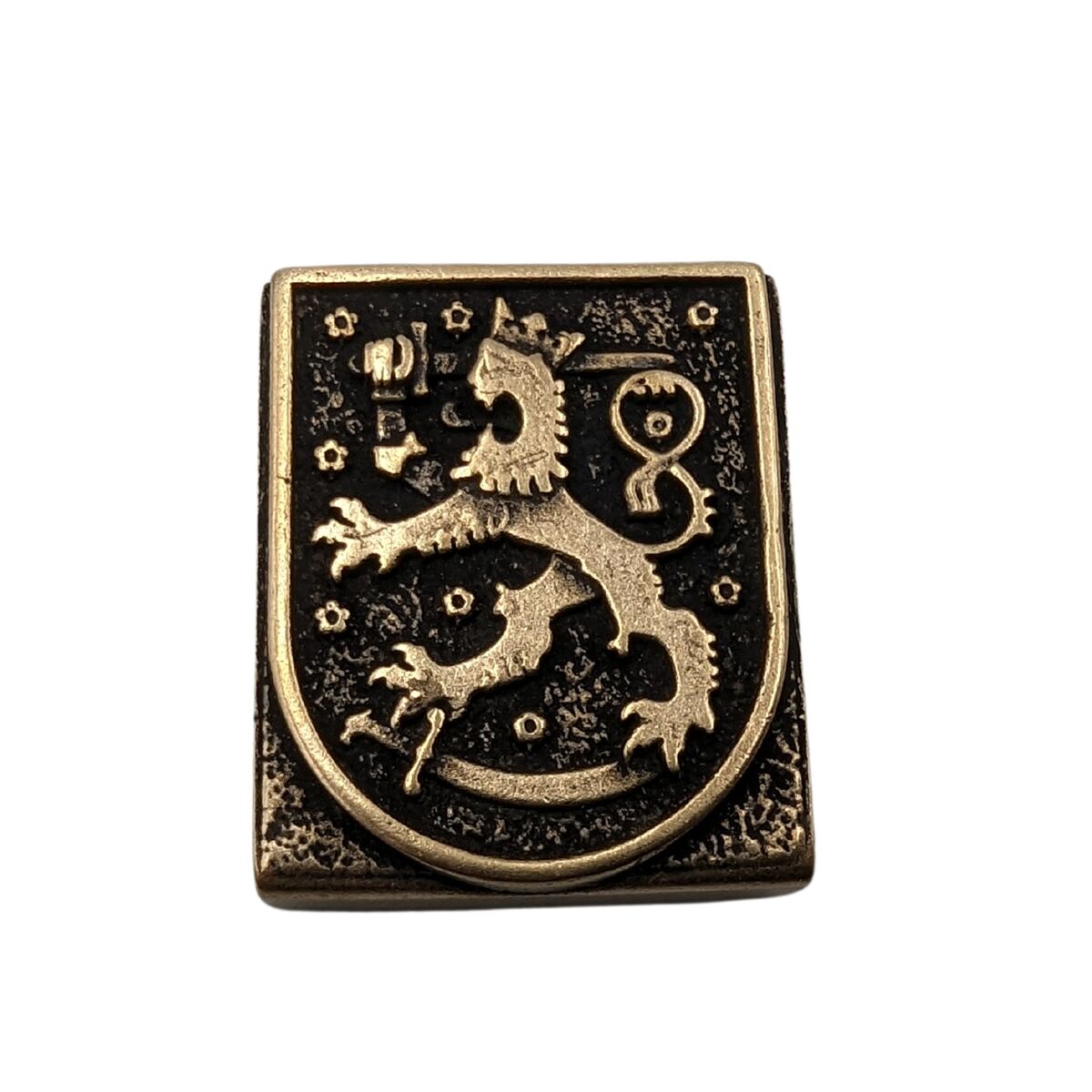 Finnish Coat of Arms Molle clip Bronze with patina