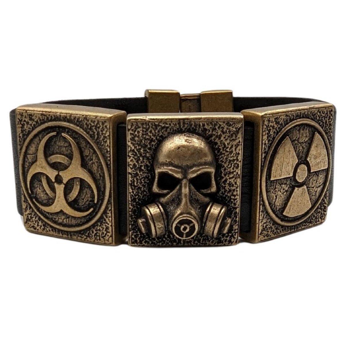 Stalker leather wrist cuff bracelet 16 cm | 6.3 inch Bronze with patina