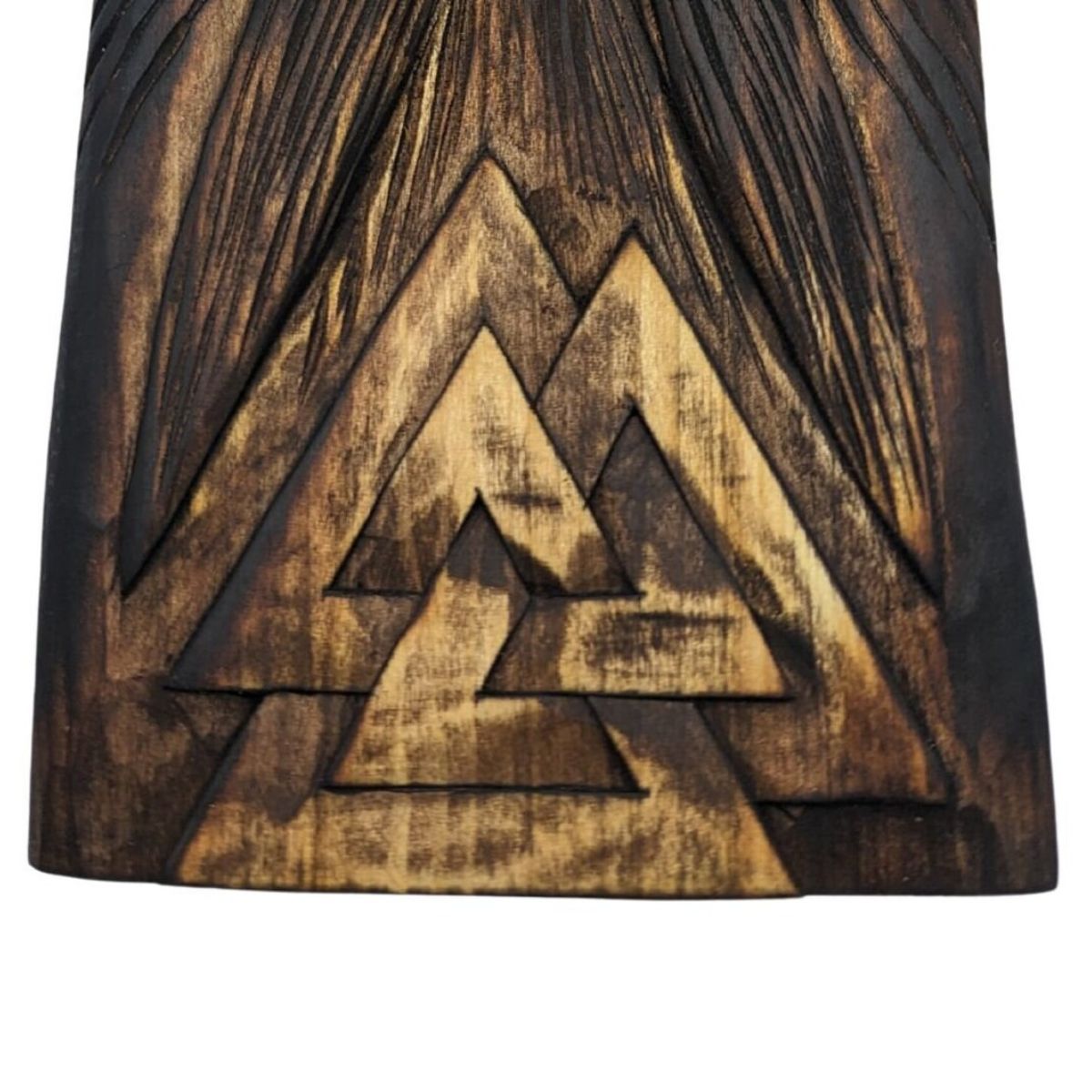 Odin wood carving wall panel