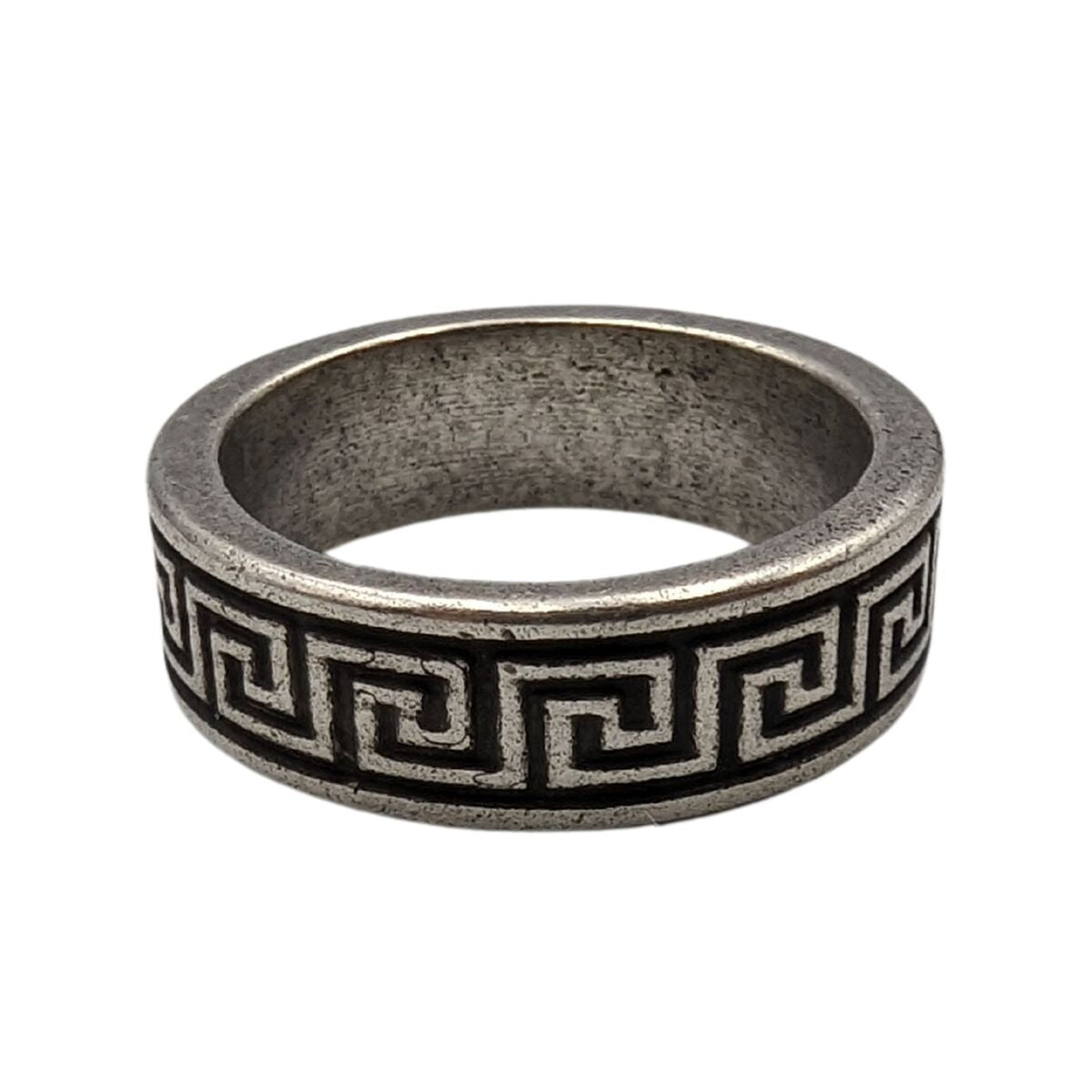 Ancient Greek ornament V1 ring 7 US Silver plating