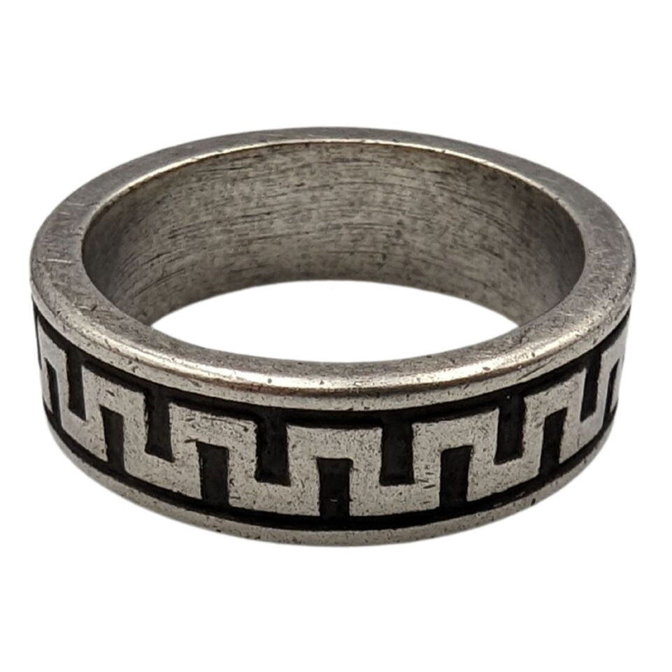 Ancient Greek ornament V2 ring 7 US Silver plating