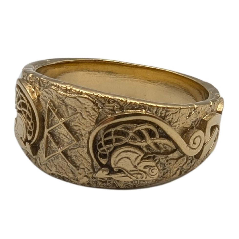 Goddess Freya ring 6 US Gold Plated bronze