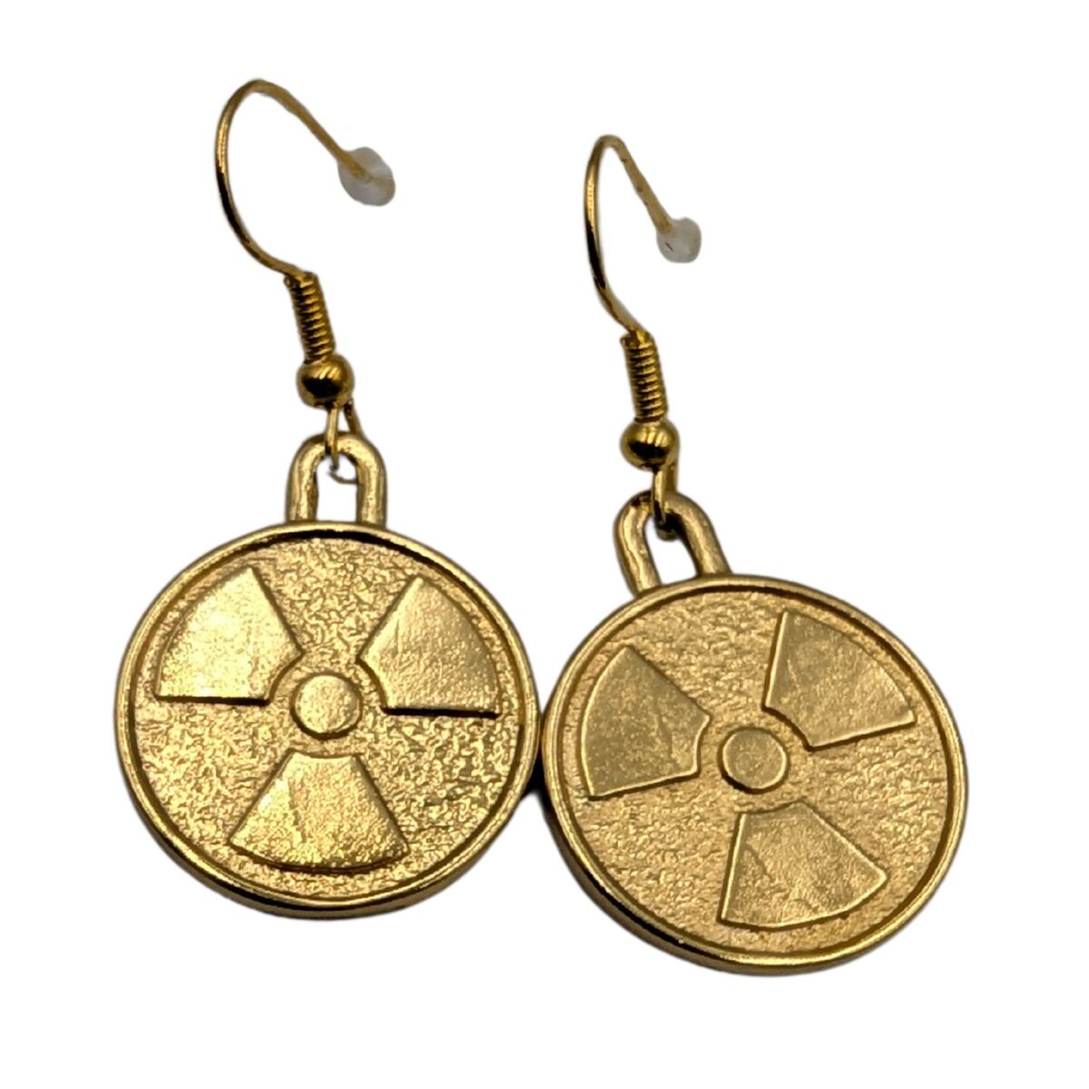 Radiation symbol earrings Gold plating