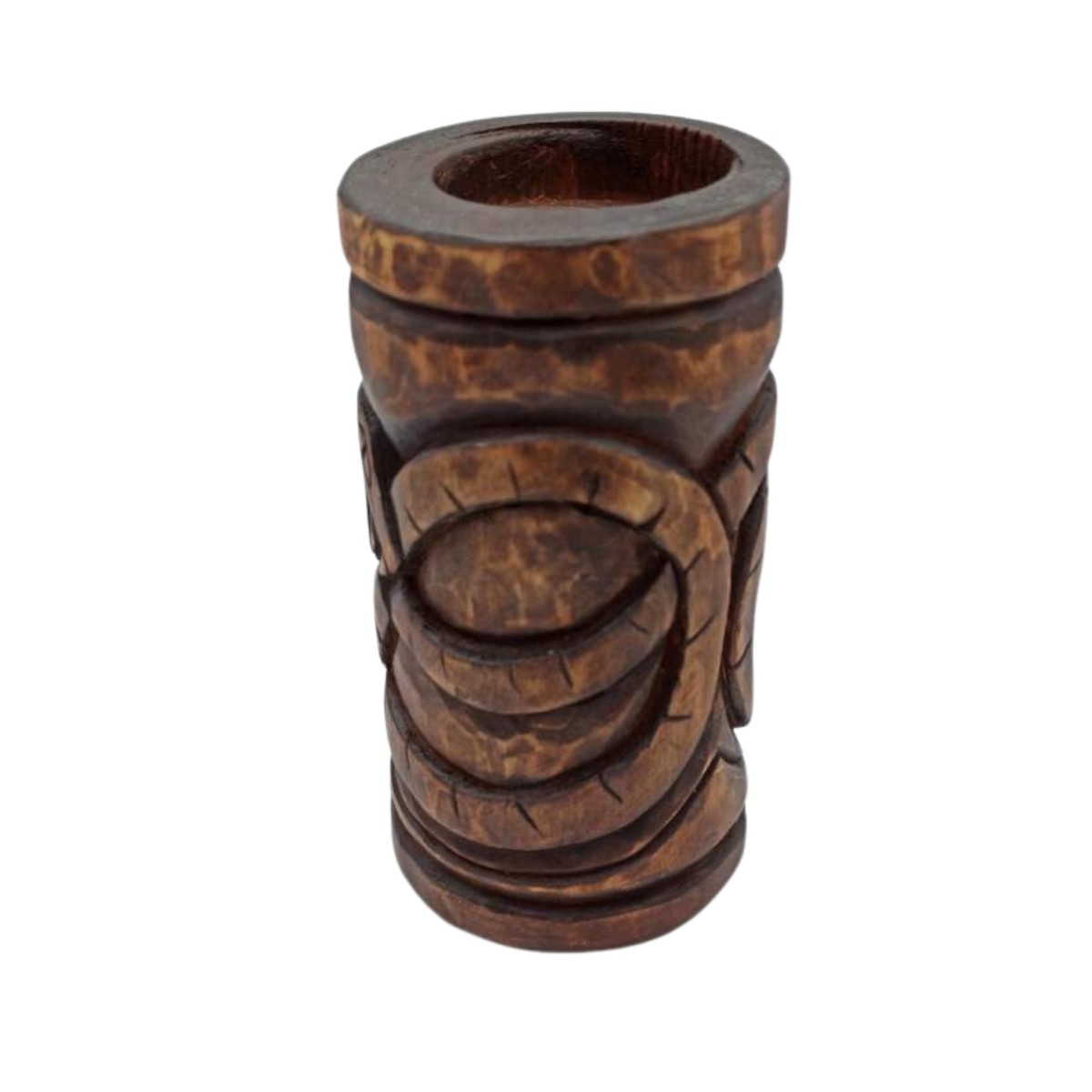 Jormungand wooden figure altar candle holder