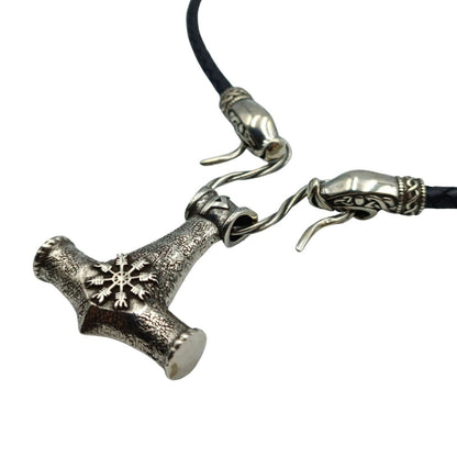 Hammer of Thor silver pendant Norse necklace  