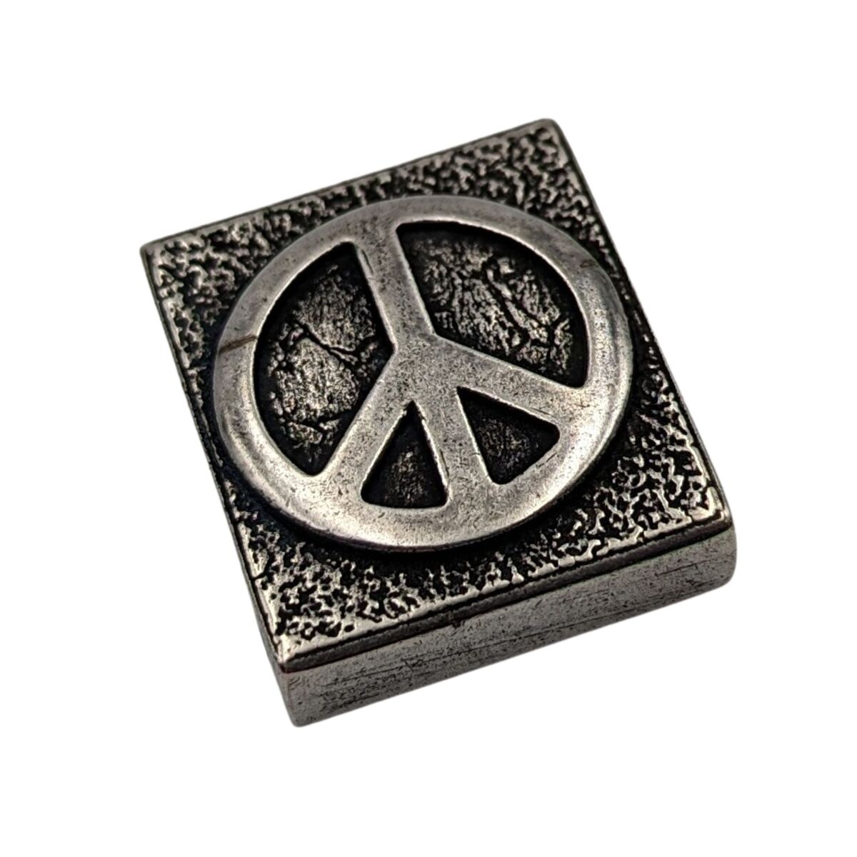 Peace symbol molle clip Silver plated