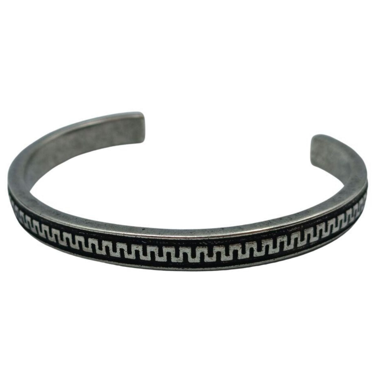 Greek cuff bracelet Bronze with silver plating v2