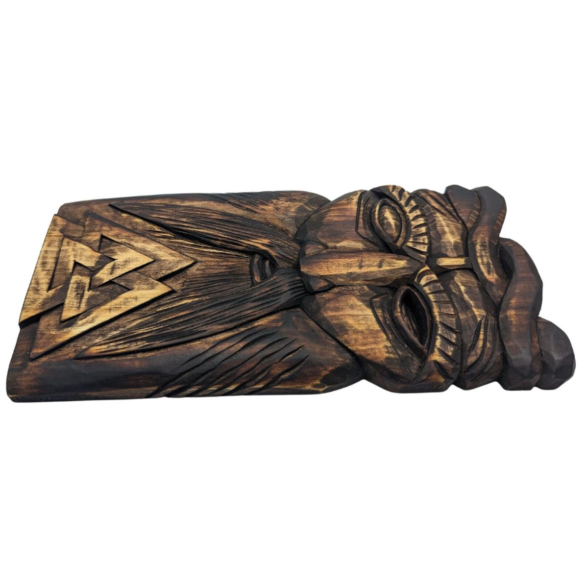 Odin wood carving wall panel