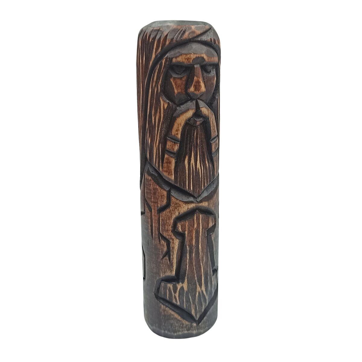 Norse God Thor wood carved figurine