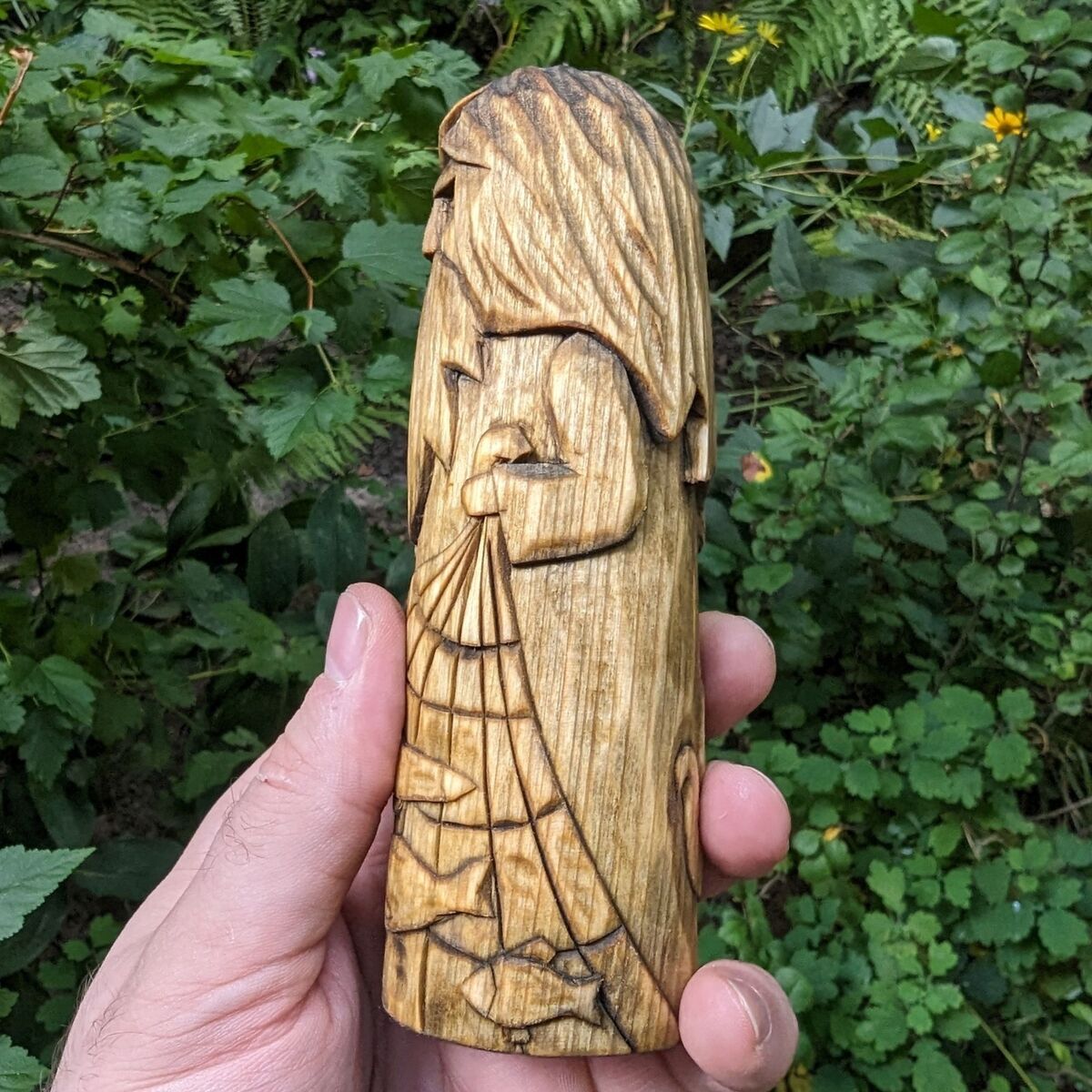 Njord God wooden figurine