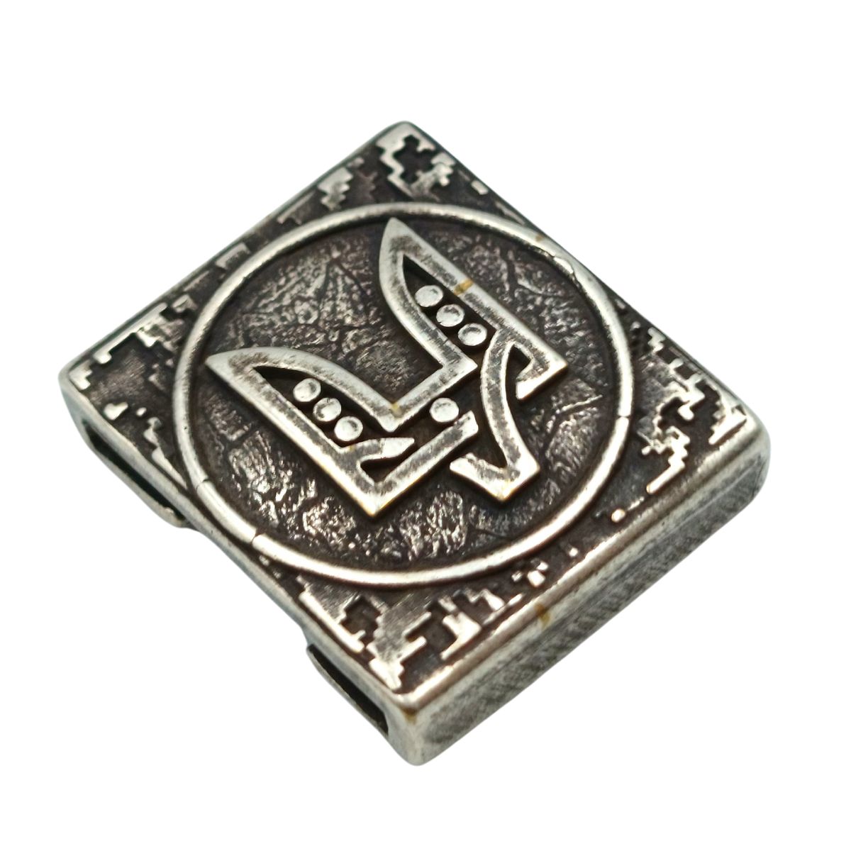 Ukrainian trident Molle clip Silver plated