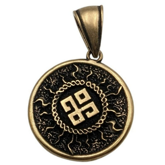 Dazhbog symbol pendant Bronze