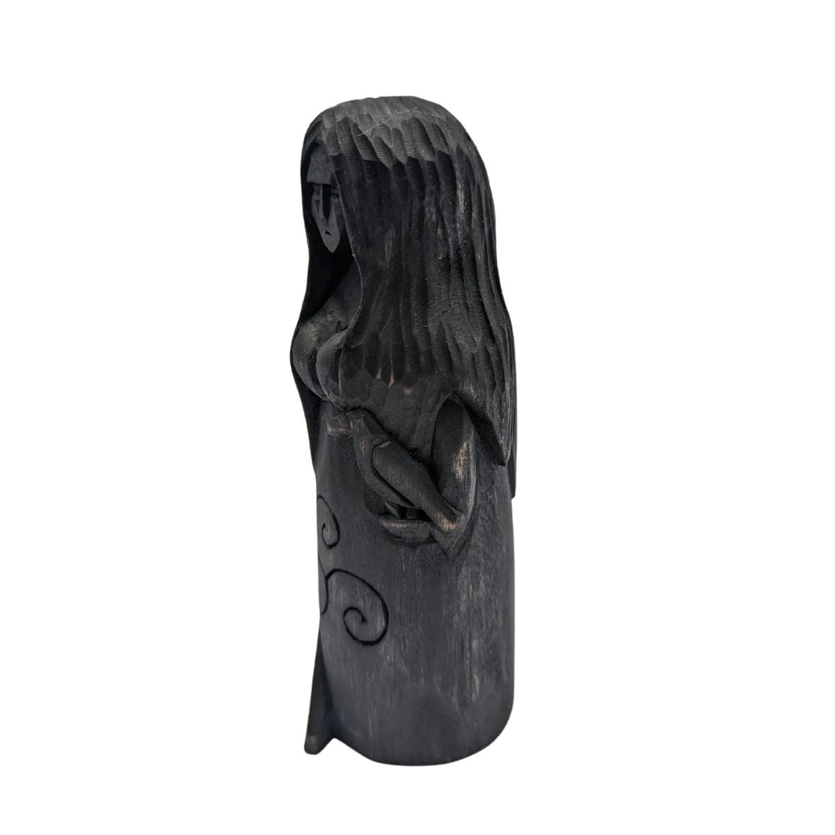 Morrigan goddess wooden figurine