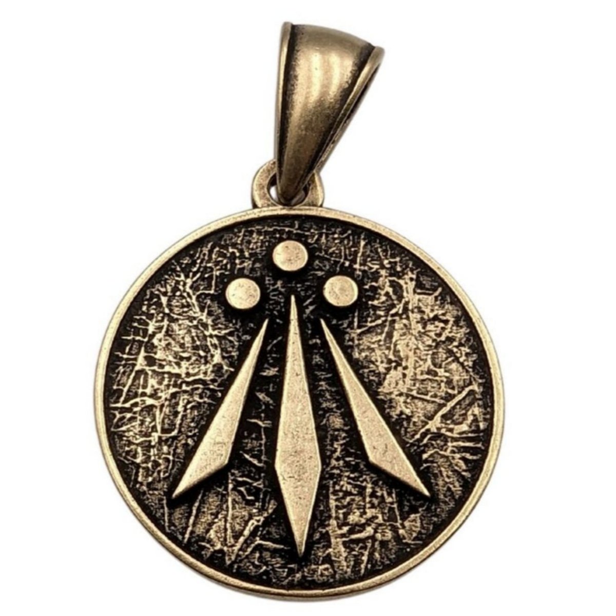 Awen symbol pendant Bronze