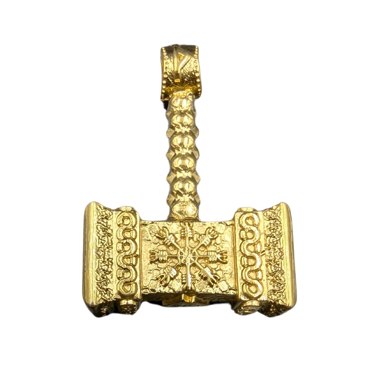 Mjolnir with runes pendant Gold plating