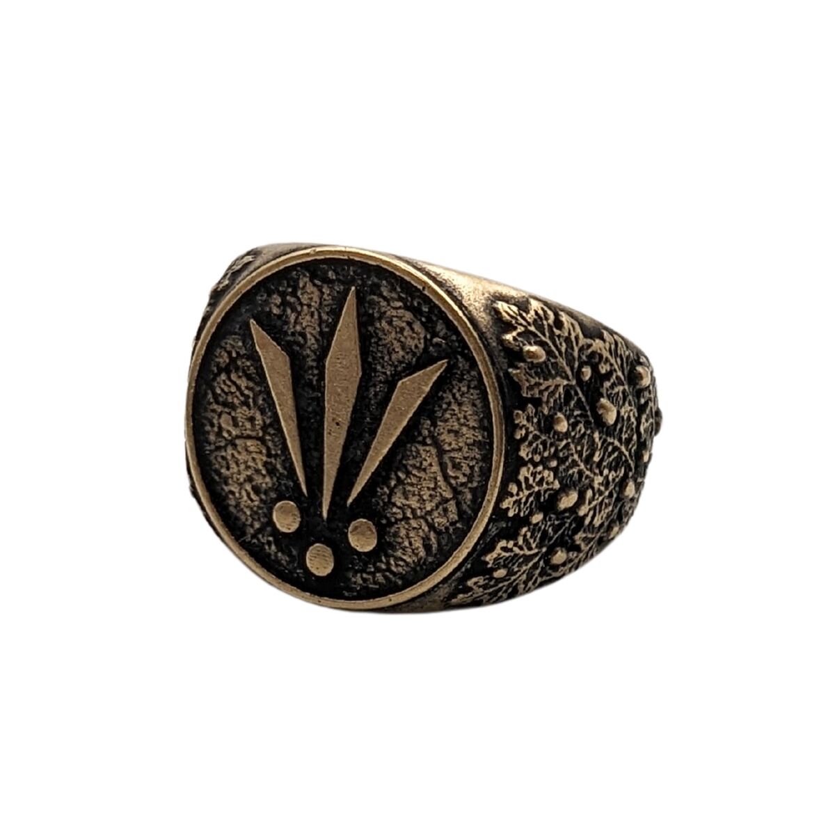 Awen signet ring 6 US Bronze with patina