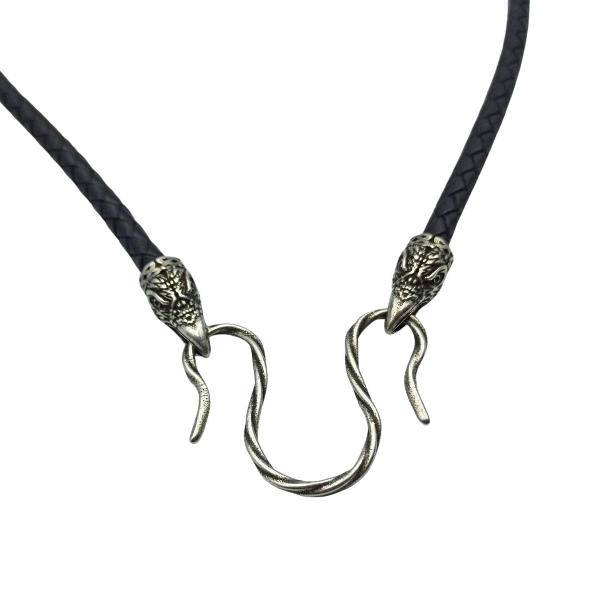 Collier en cuir Raven Huginn et Muninn avec fermoirs Bronze