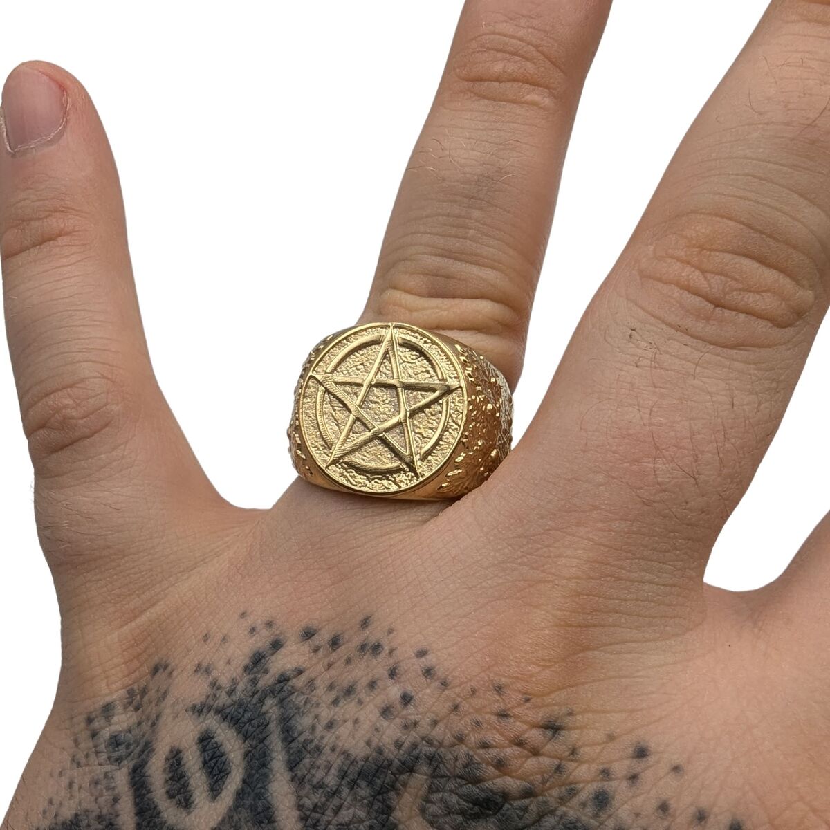 Wiccan pentacle ring