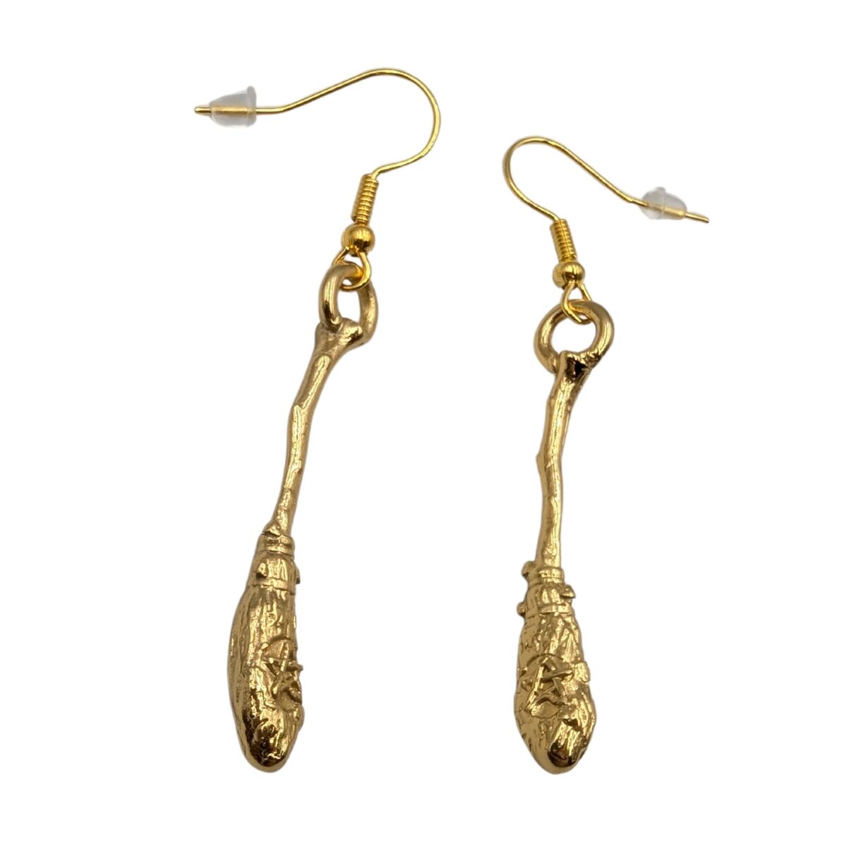 Witch's broom earrings