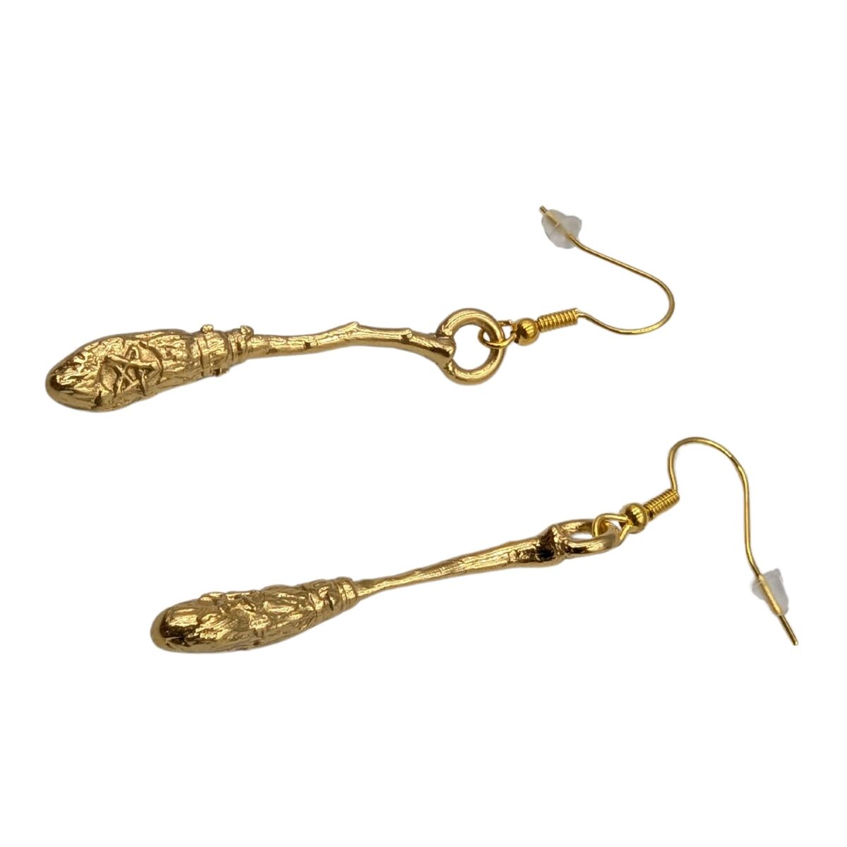 Witch's broom earrings
