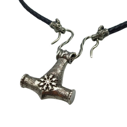 Hammer of Thor silver pendant Goat necklace  