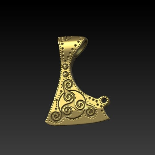 Celtic axe pendant Gold plating