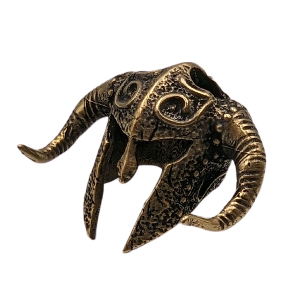 Horned viking helmet paracord bead Bronze