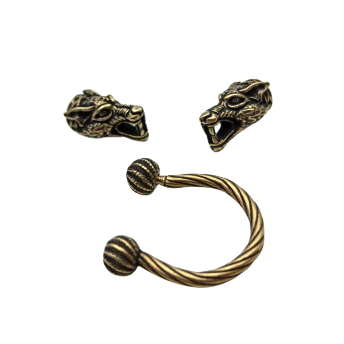 Viking wolf necklace clasp U - type Bronze