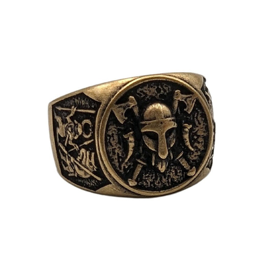 Viking warrior signet ring Bronze with patina 6 US 