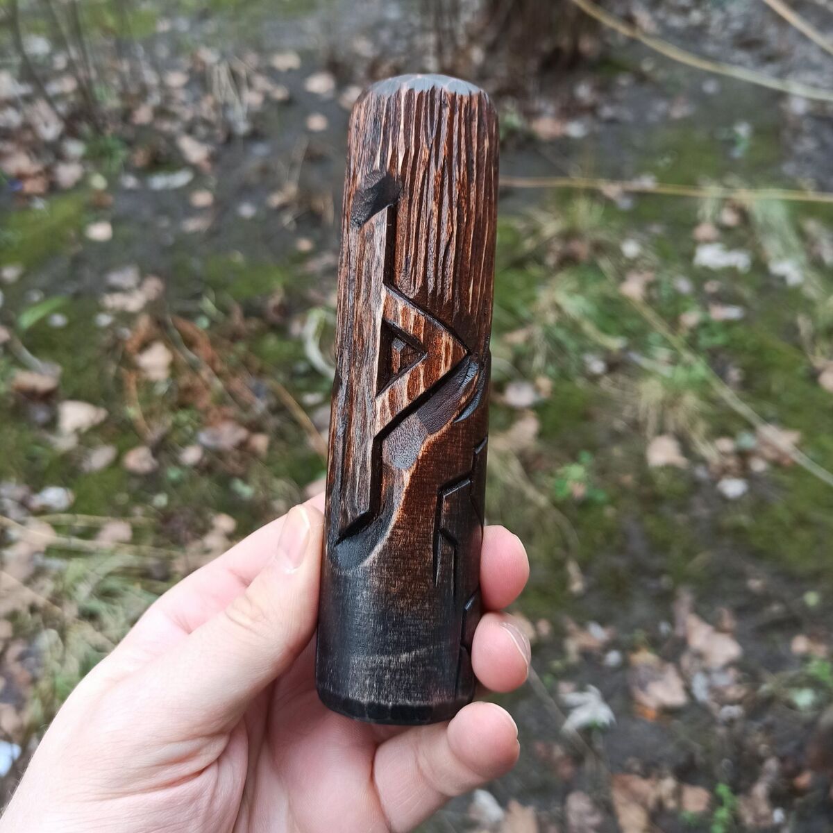 Norse God Thor wood carved figurine