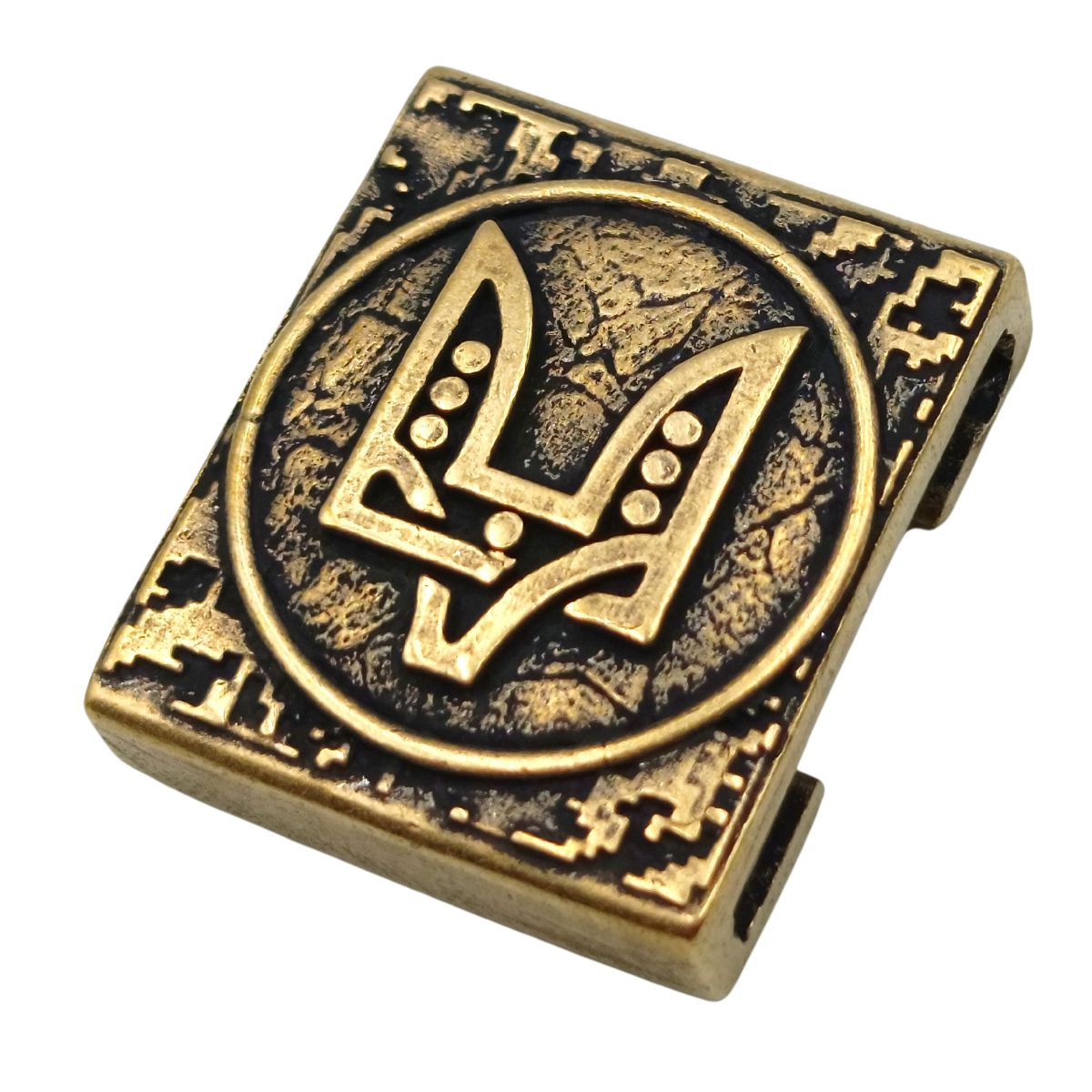 Ukrainian trident Molle clip Bronze with patina
