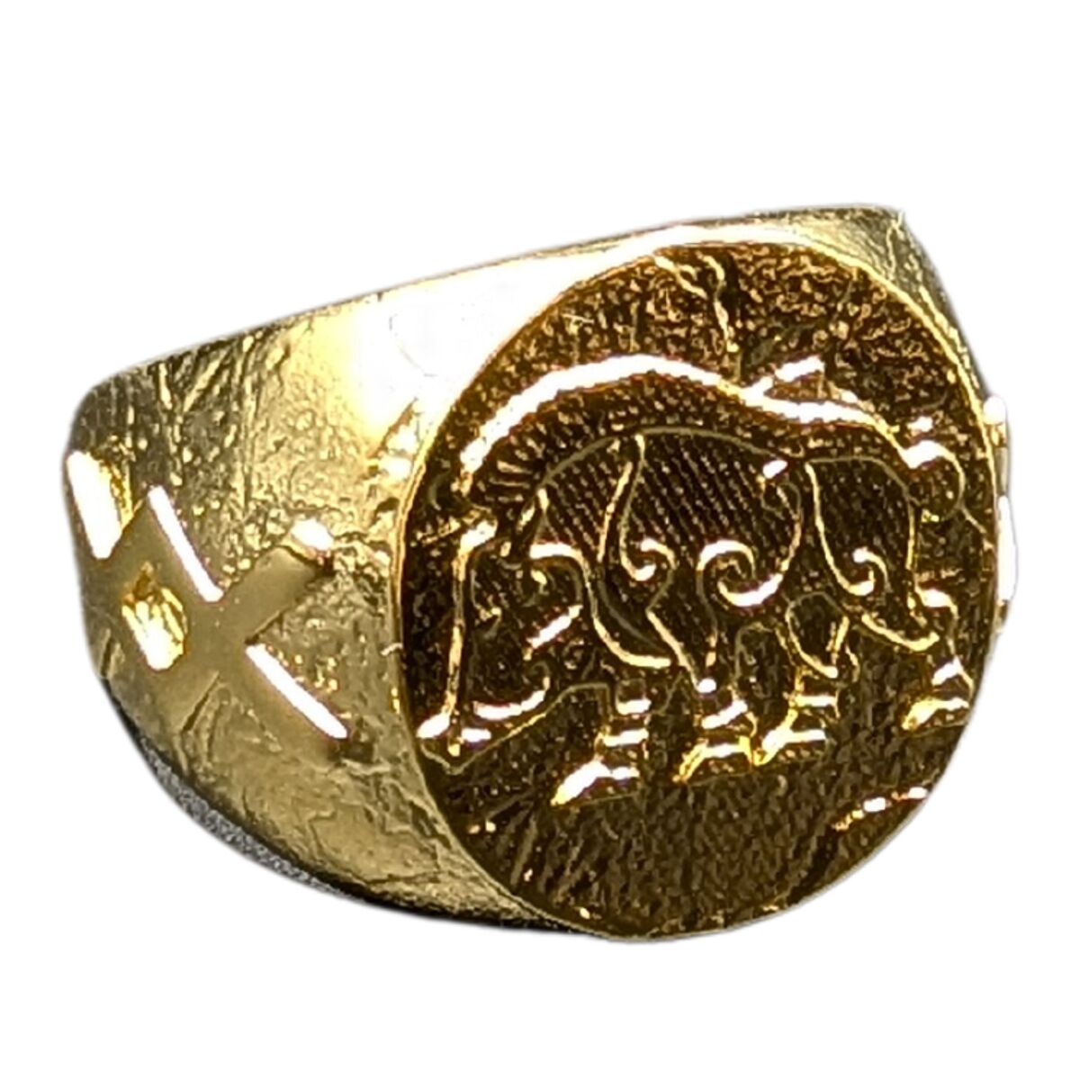 Freyr Boar ring 6 US Gold Plated bronze