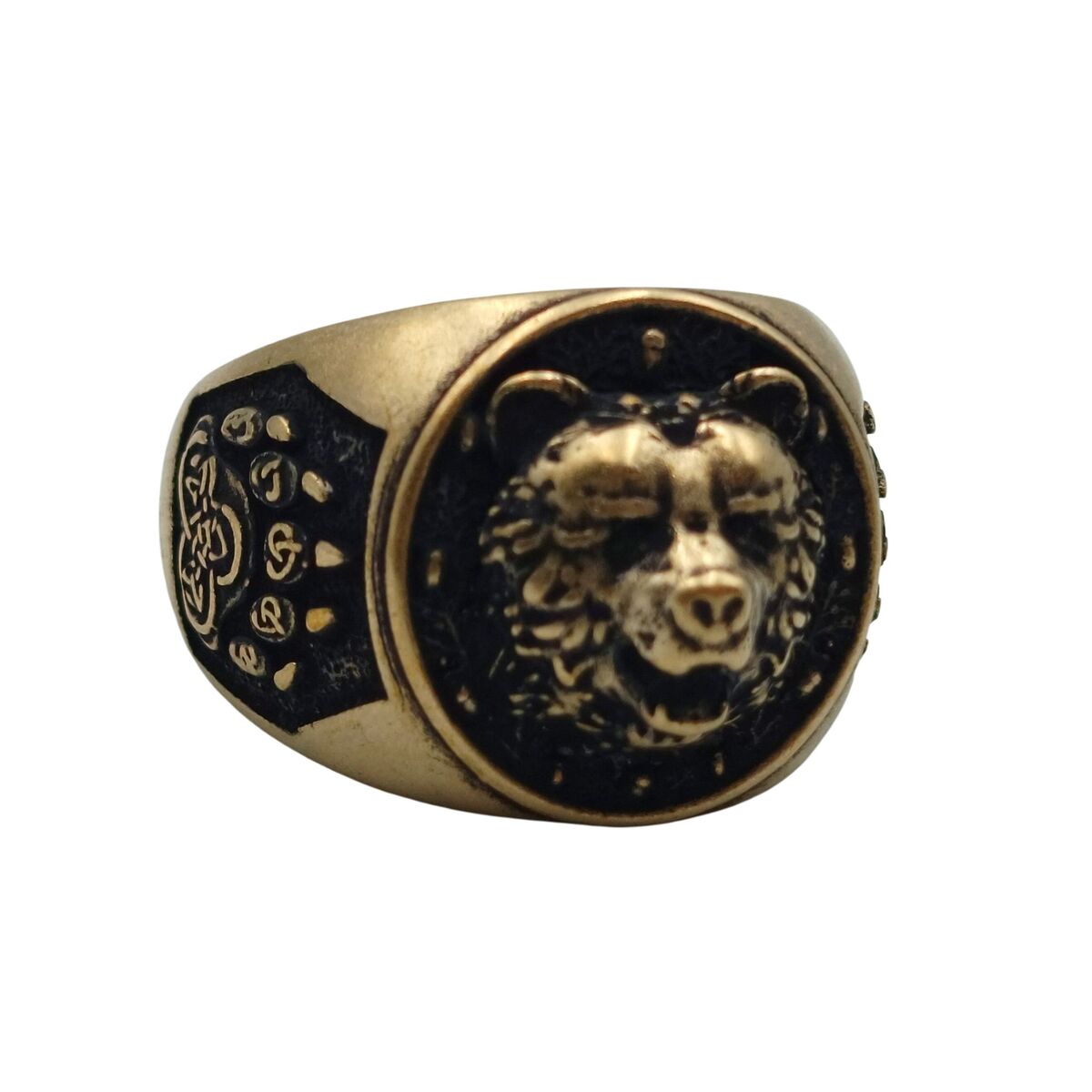 Viking bear ring v2 Bronze with patina 6 US