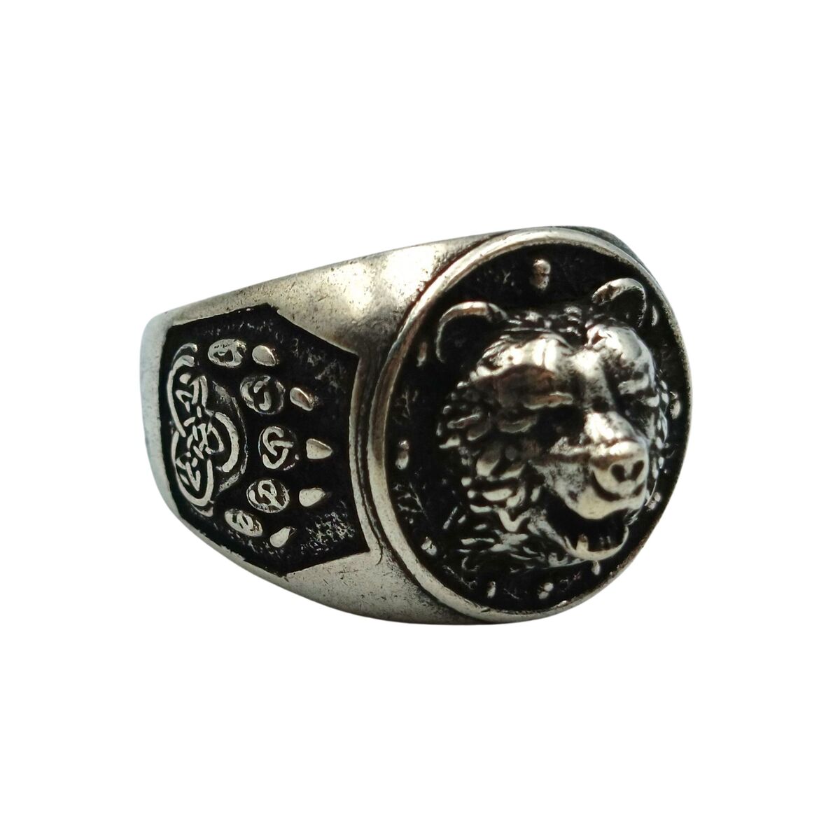 Viking bear ring v2 Silver plating 6 US