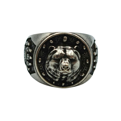 Viking bear bronze ring   