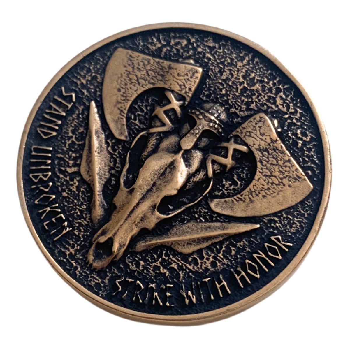 Wolf skull custom coin Italian bronze