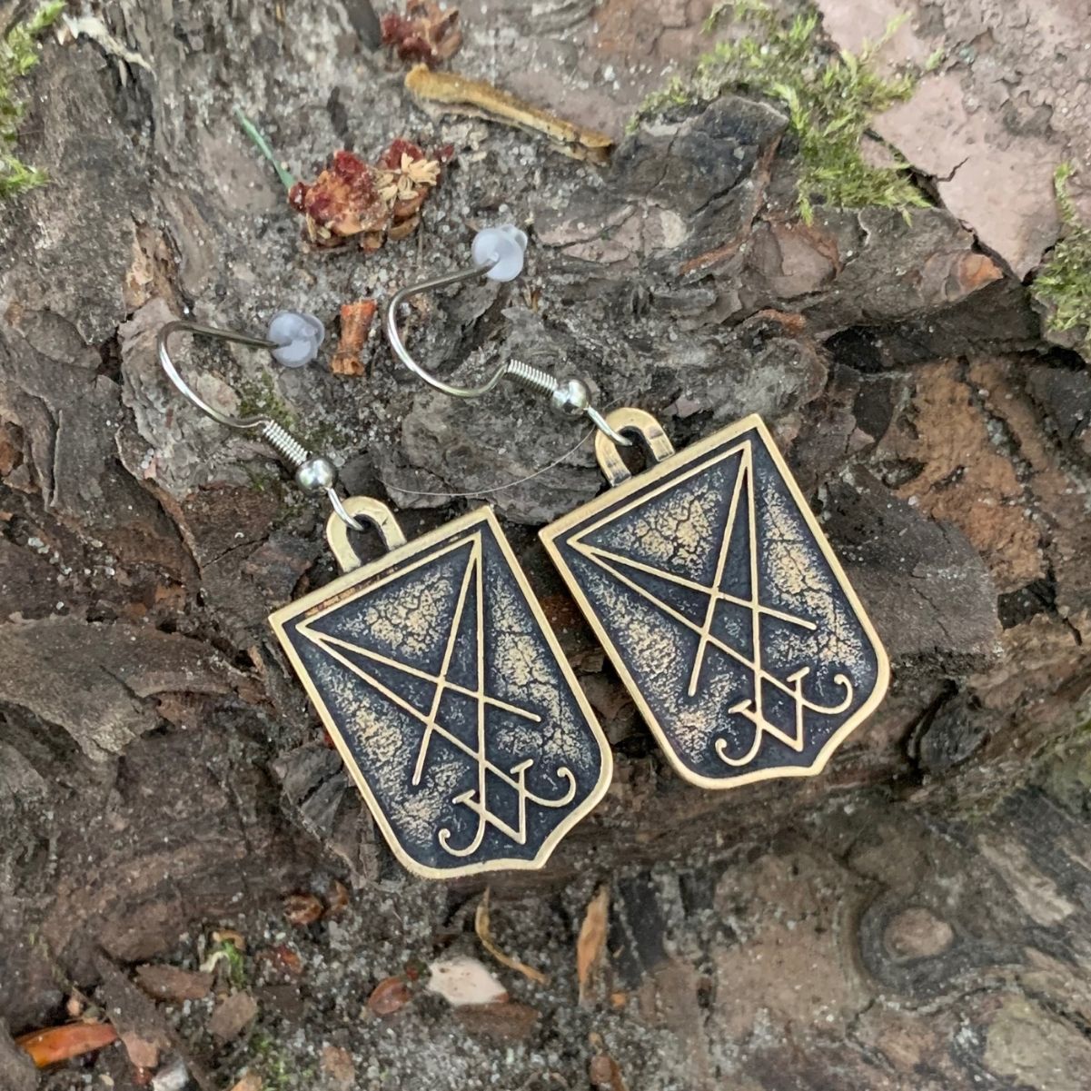 Lucifer sigil earrings