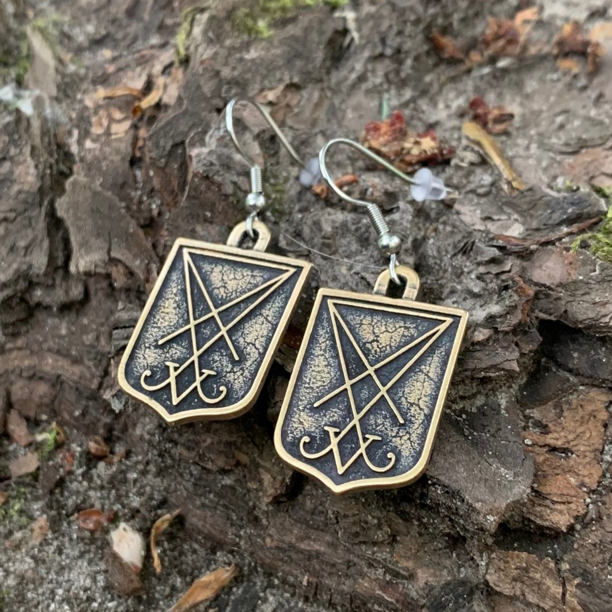 Lucifer sigil earrings