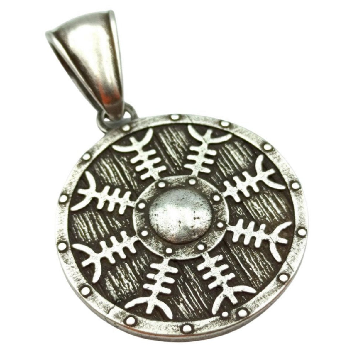Helm of Awe on Viking shield pendant