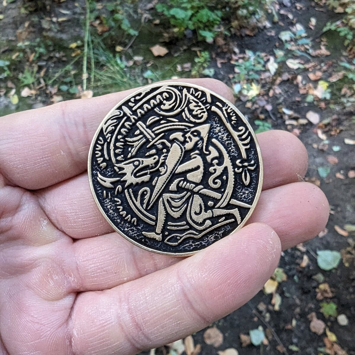 Helm of Awe custom coin