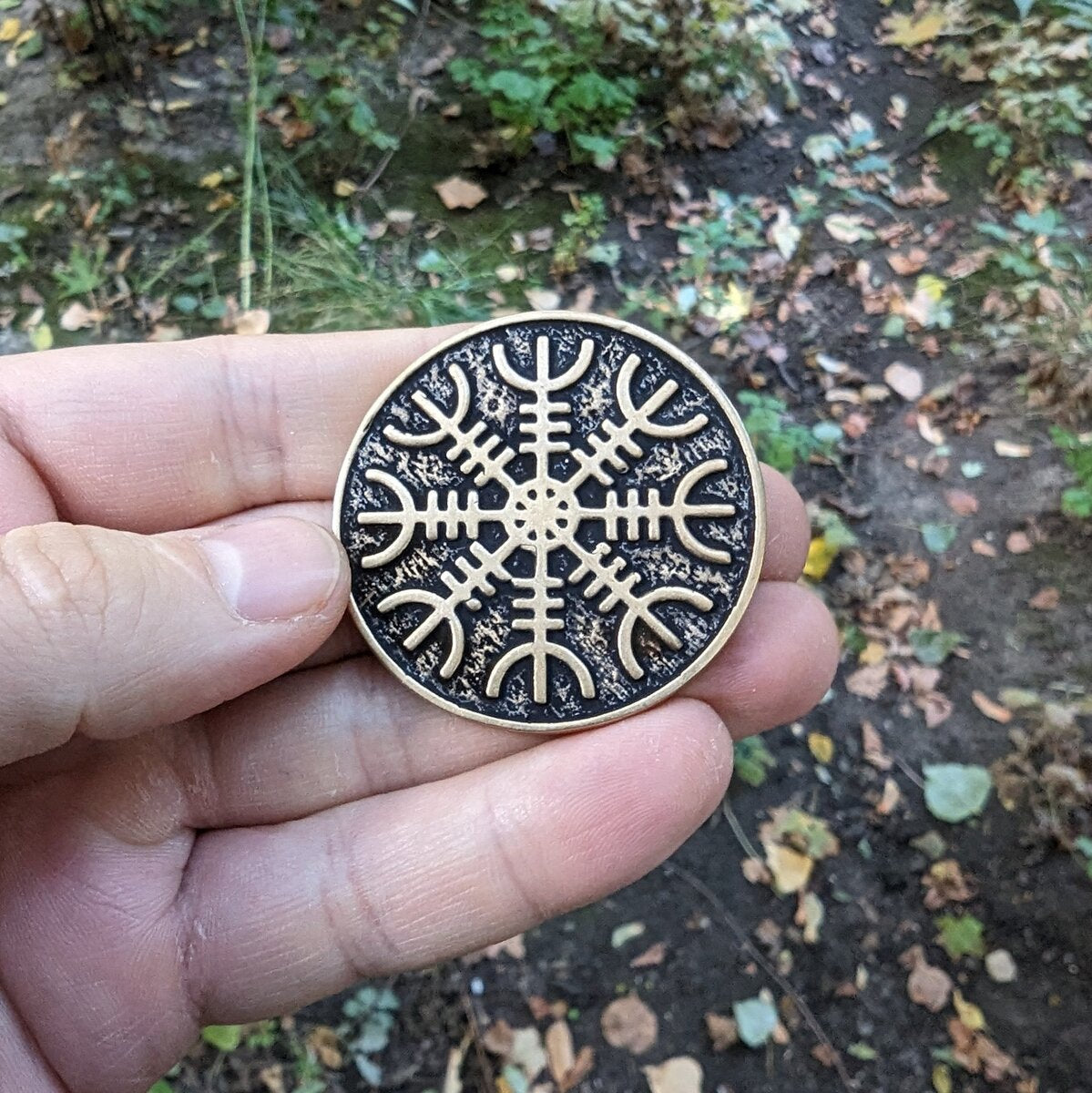 Helm of Awe custom coin
