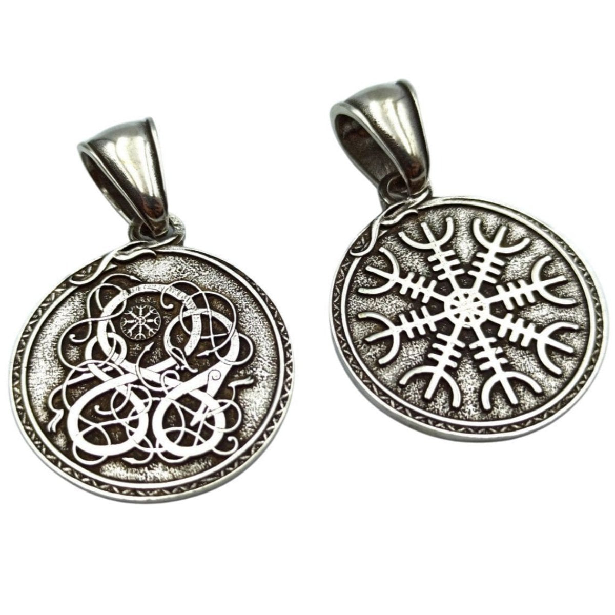 Aegishjalmur pendant with serpent