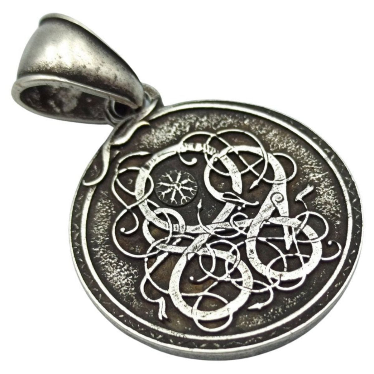 Aegishjalmur pendant with serpent