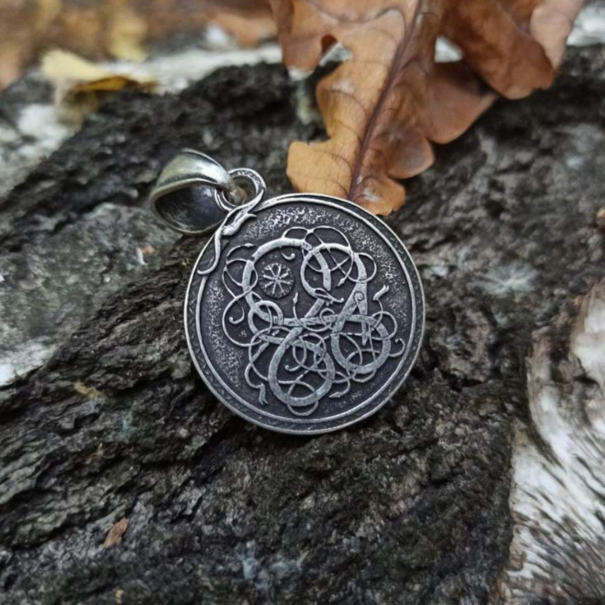 Aegishjalmur pendant with serpent
