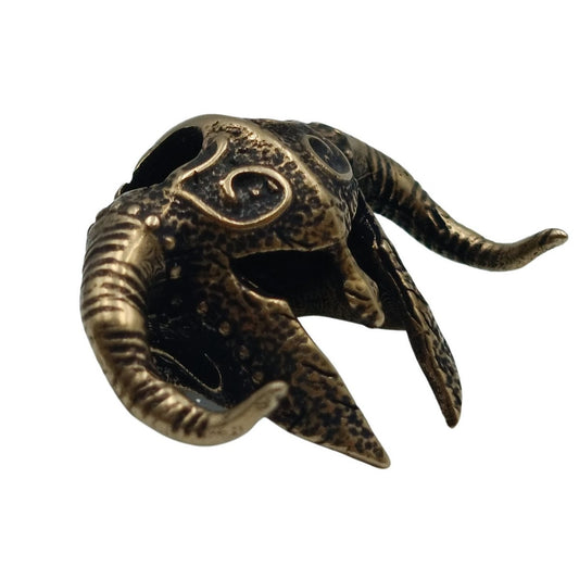 Horned viking helmet paracord bead