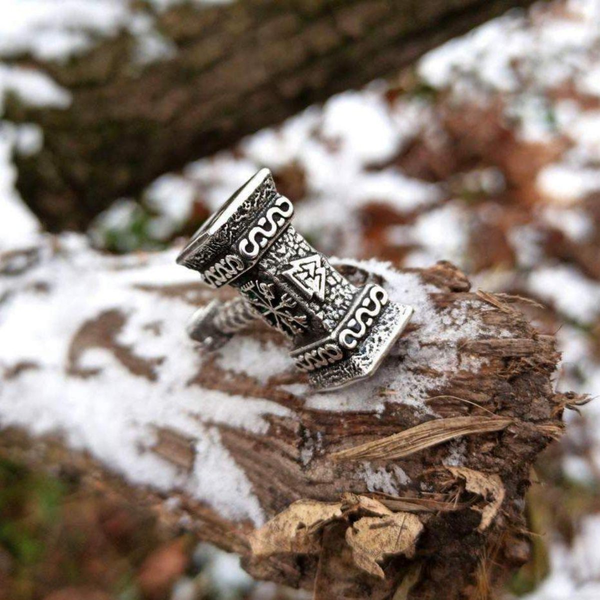Mjolnir with runes pendant