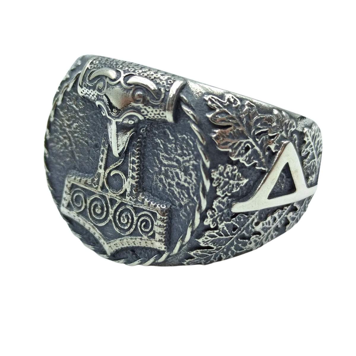 Mjolnir Signet ring 6 US Silver 925